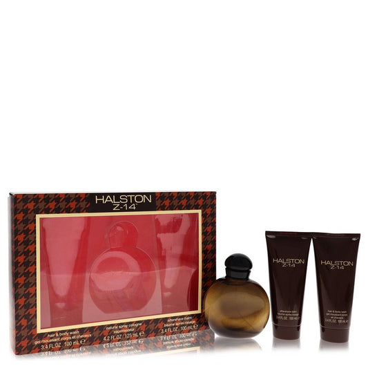 Halston Z-14 by Halston Gift Set -- 4.2 oz Cologne Spray + 3.4 oz After Shave Balm + 3.4 oz Hair & Body Wash for Men