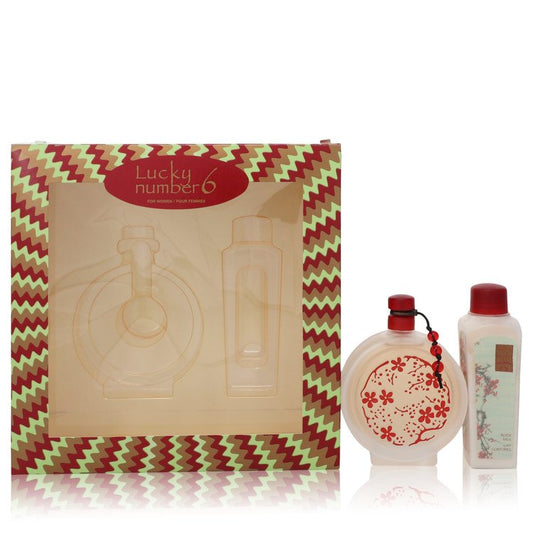 Lucky Number 6 by Liz Claiborne Gift Set -- 3.4 oz Eau De Parfum Spray + 3.4 oz Body Lotion for Women - PerfumeOutlet.com