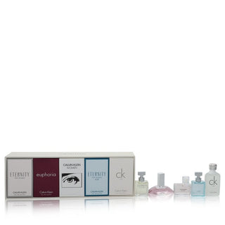 Calvin Klein Woman by Calvin Klein Gift Set -- .17 oz Mini EDP in Eternity for Women + .13 oz Mini EDP in Euphoria + .17 oz Mini EDP in Calvin Klein Woman + .17 Mini EDP in Eternity Air + .33 oz Mini EDT in CK One  for Women - PerfumeOutlet.com