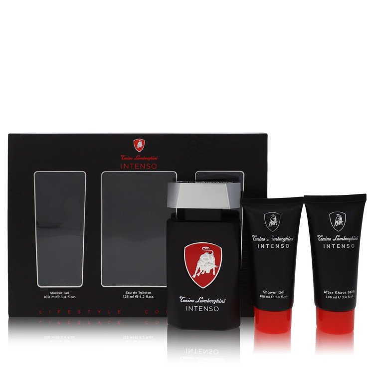 Lamborghini Intenso by Tonino Lamborghini Gift Set -- 4.2 oz Eau De Toilette Spray + 3.4 oz Shower Gel + 3.4 oz After Shave Balm for Men - PerfumeOutlet.com