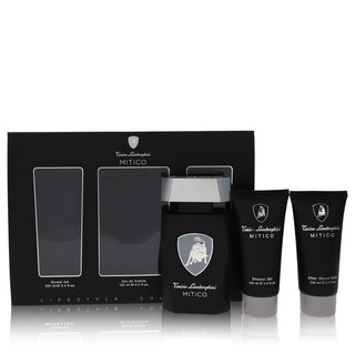 Lamborghini Mitico by Tonino Lamborghini Gift Set -- 4.2 oz Eau De Toilette Spray + 3.4 oz Shower Gel + 3.4 oz After Shave Balm for Men - PerfumeOutlet.com