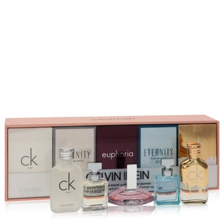 CK ONE by Calvin Klein Gift Set -- .33 oz Mini EDT CK One + .16 oz Mini EDP in Eternity for Women + .13 oz Mini EDP in Euphoria + .16 oz Mini EDP in Eternity Air + .33 oz Mini EDT in CK One Gold for Women - PerfumeOutlet.com